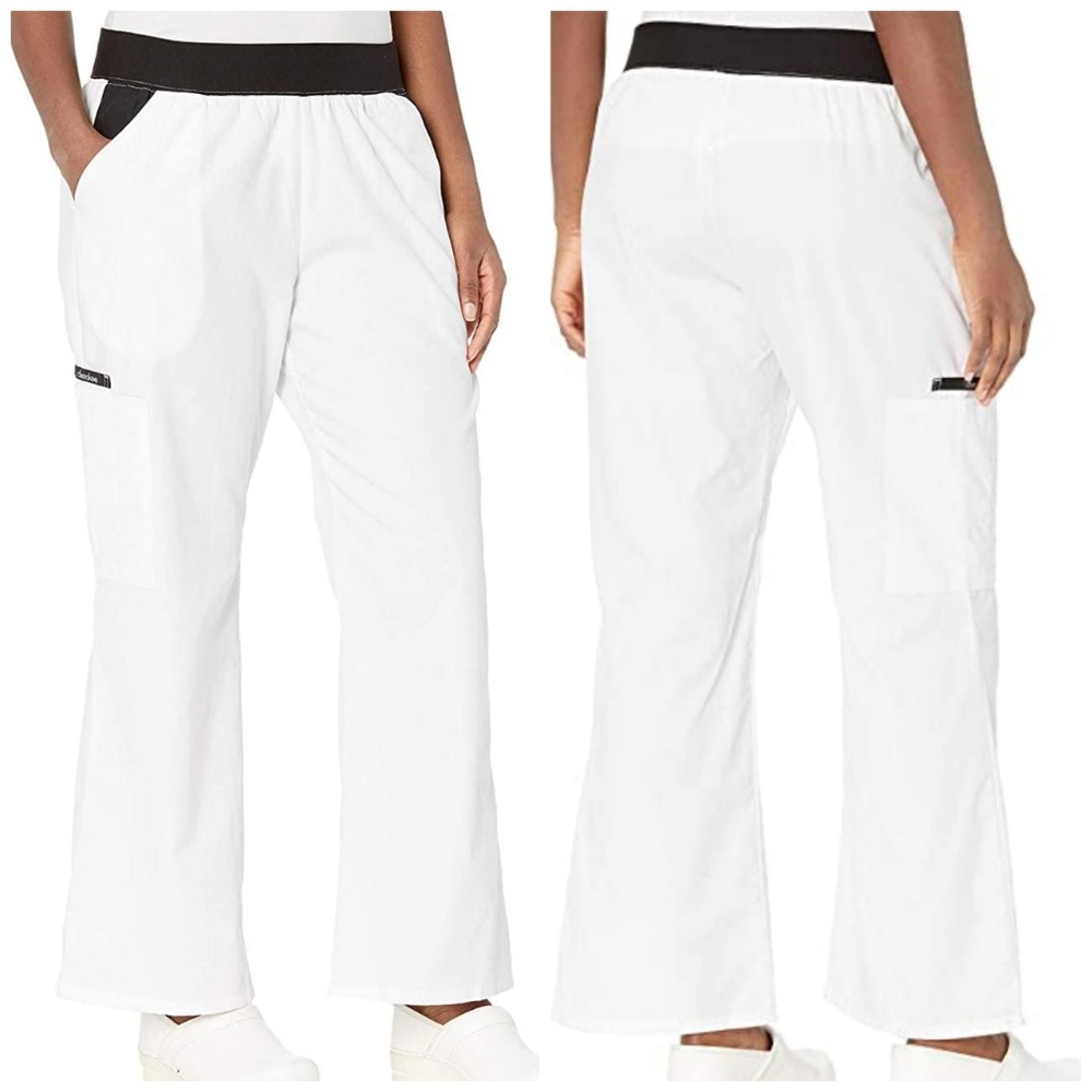 Cherokee White and BlackbCargi Pocket Pants
